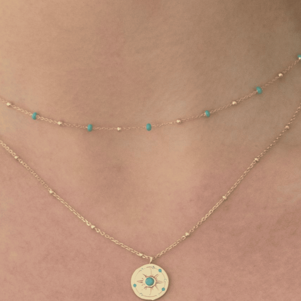 Astrid necklace on model