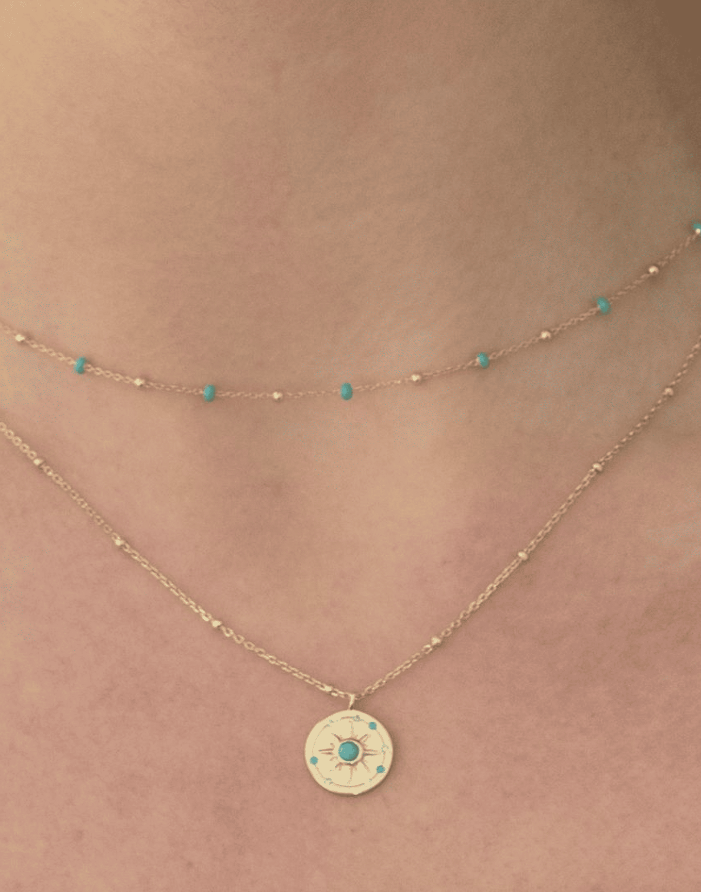Astrid necklace on model