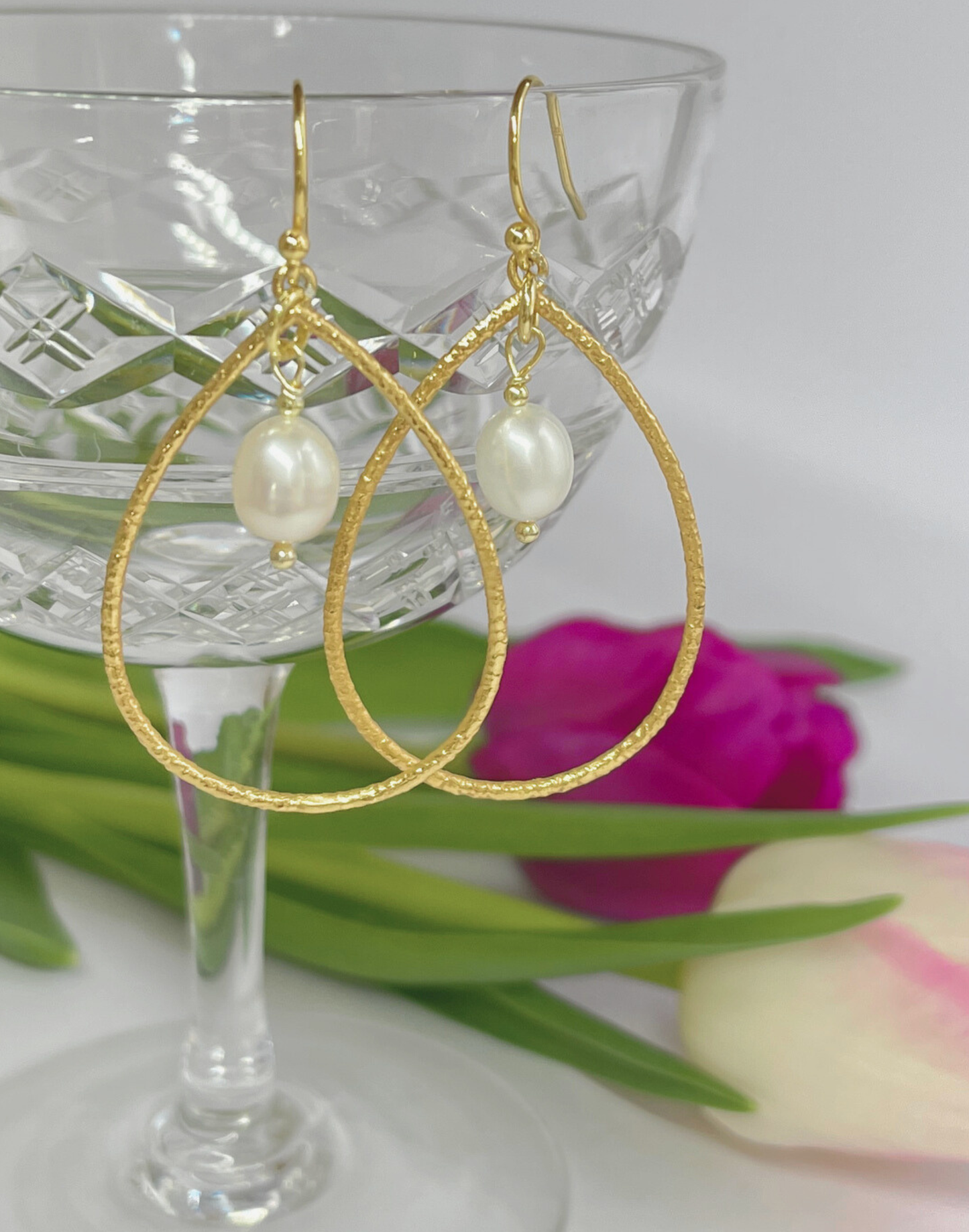 becky gold and pearl earrings