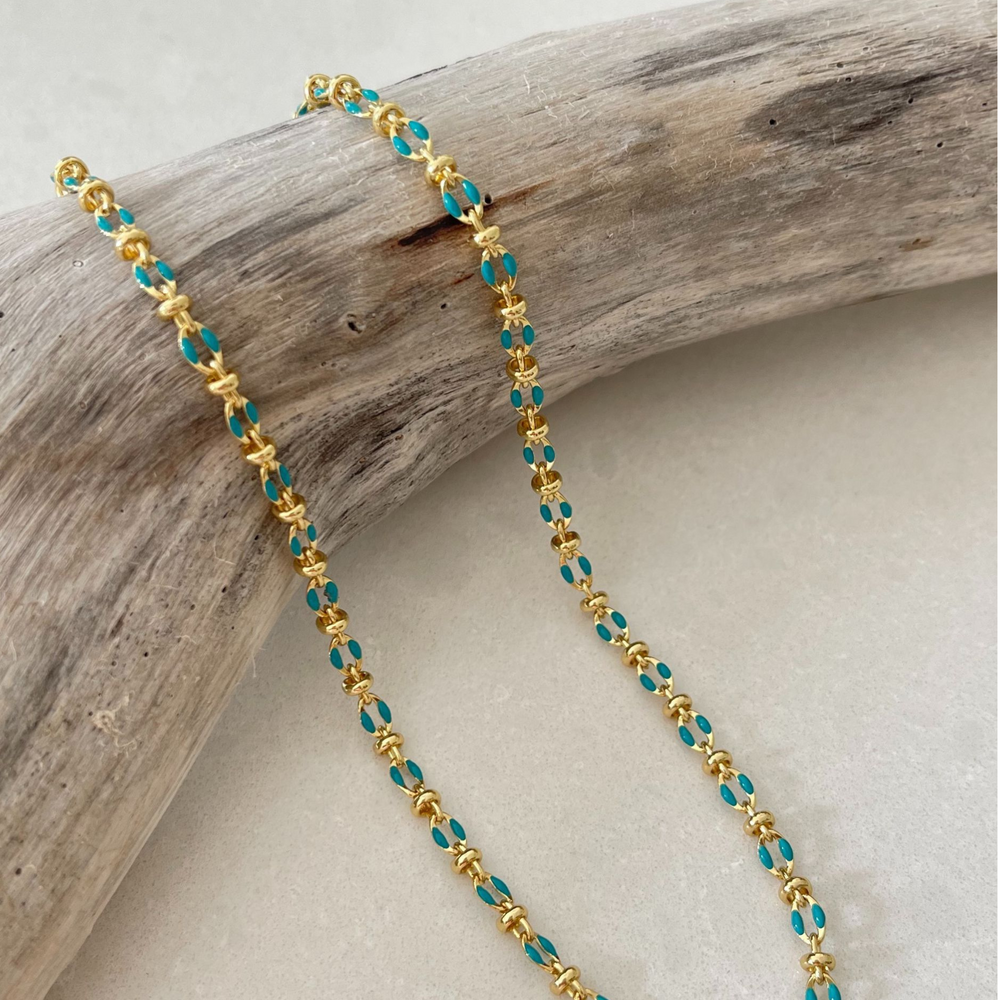 blue enamel necklace