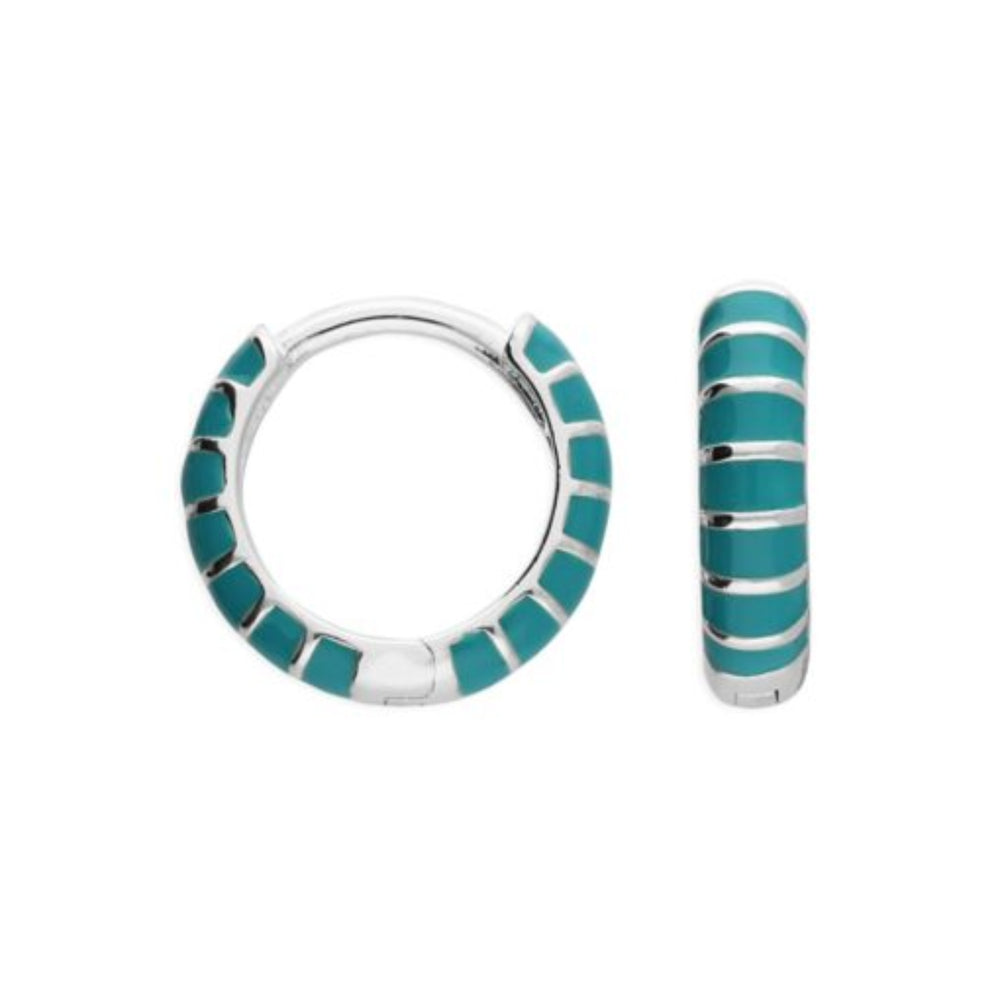 
                  
                    Enamel turquoise huggies
                  
                