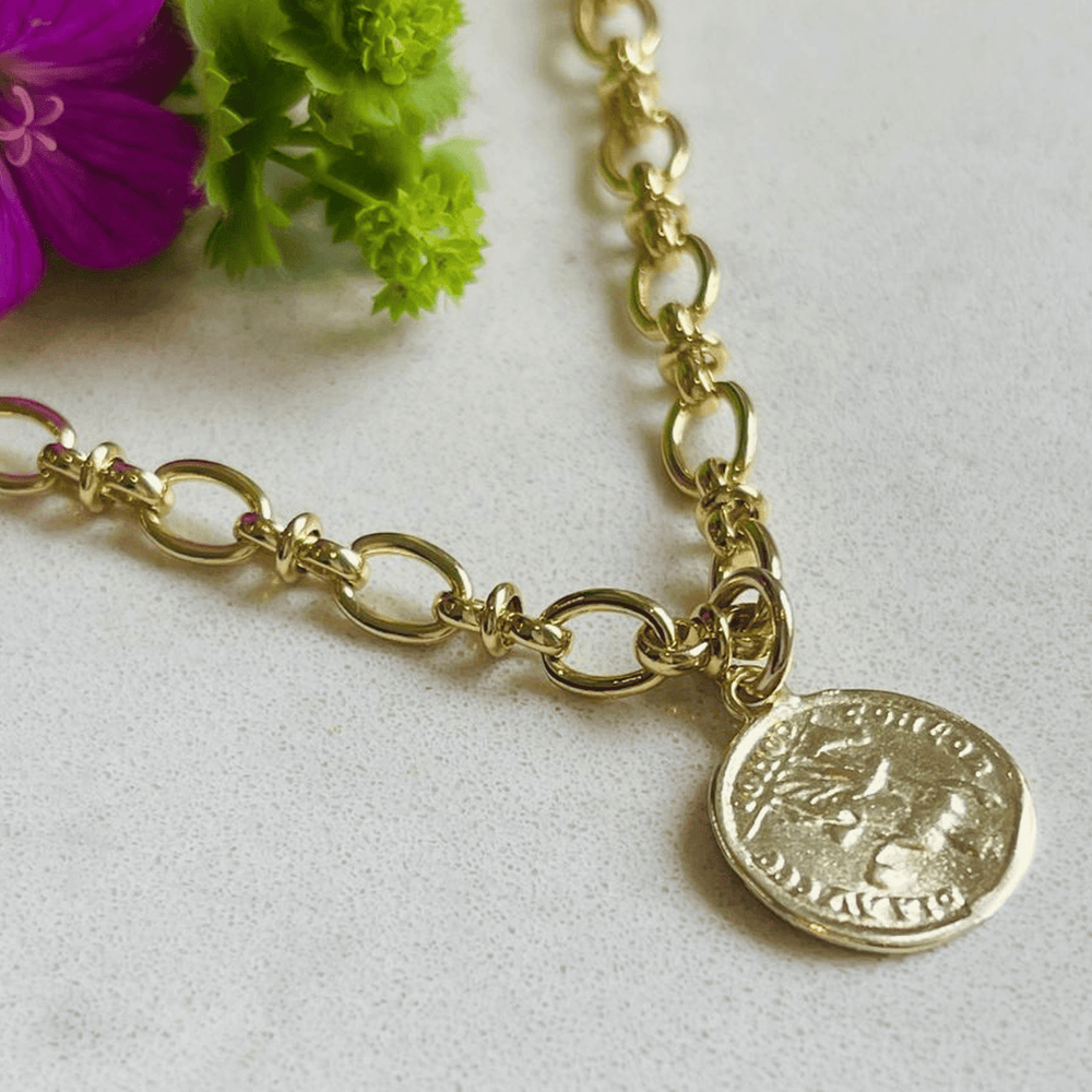 Gold coin necklace