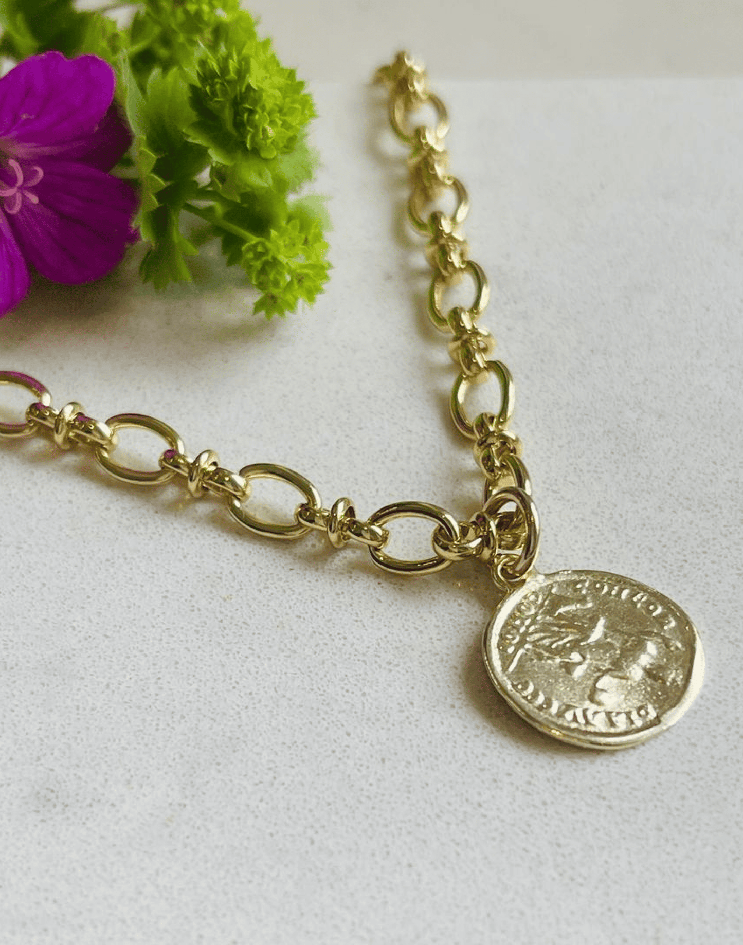 Gold coin necklace