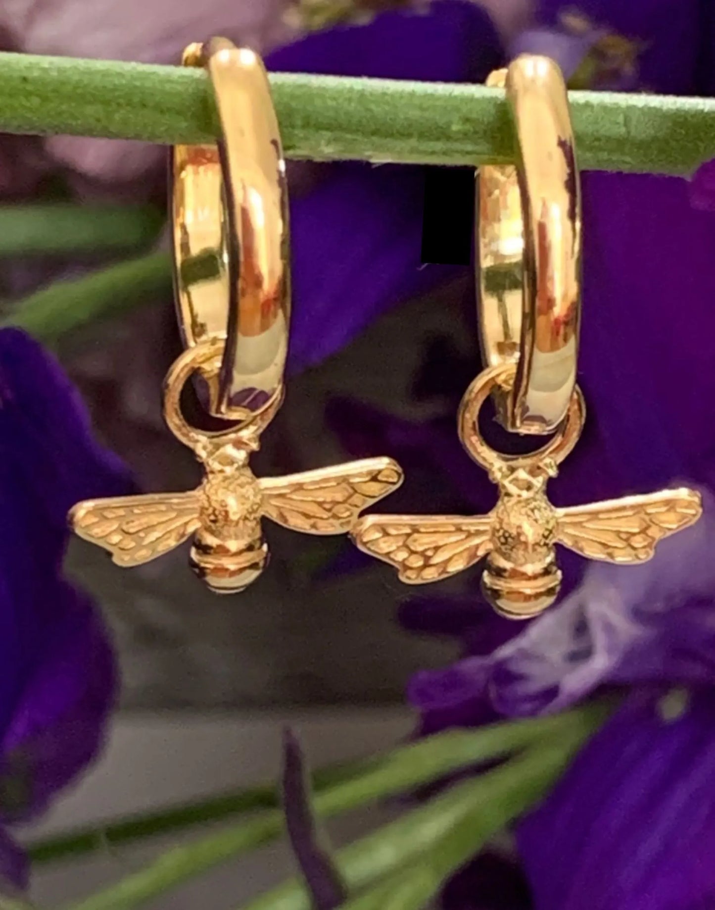 Gold_Bee_huggie_earrings