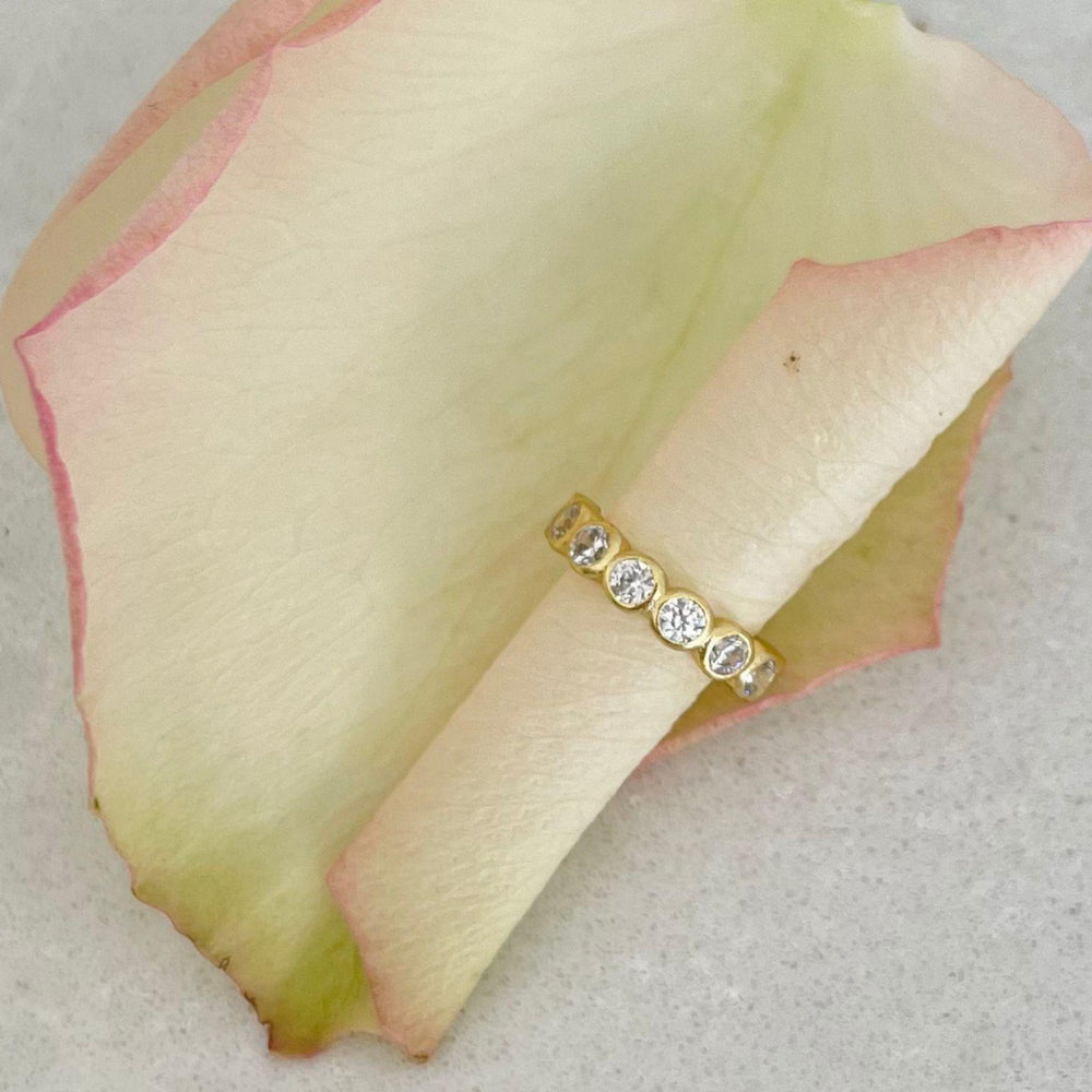Gold CZ ear cuff on petal