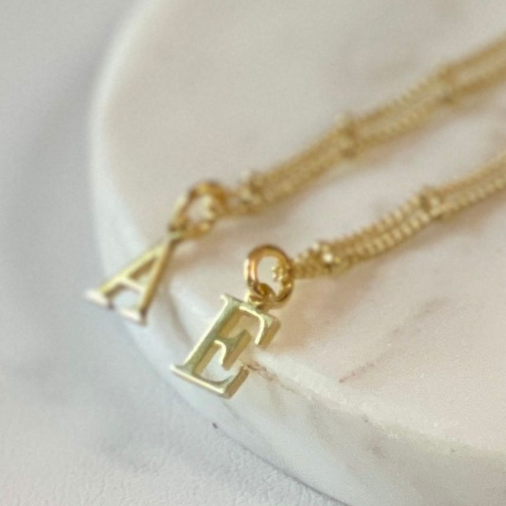 gold initial necklaces