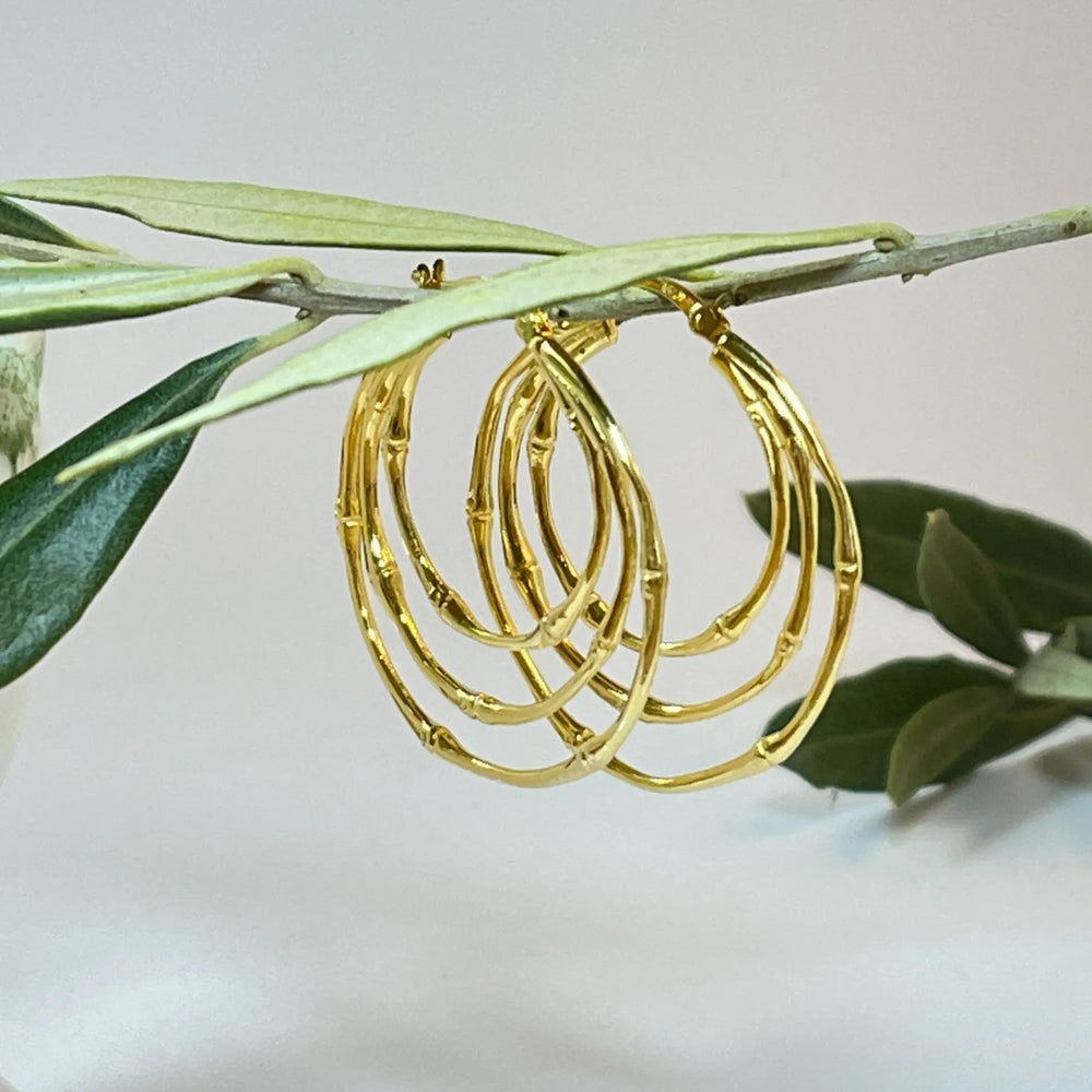 Gold Multi Ring Hoops with twig