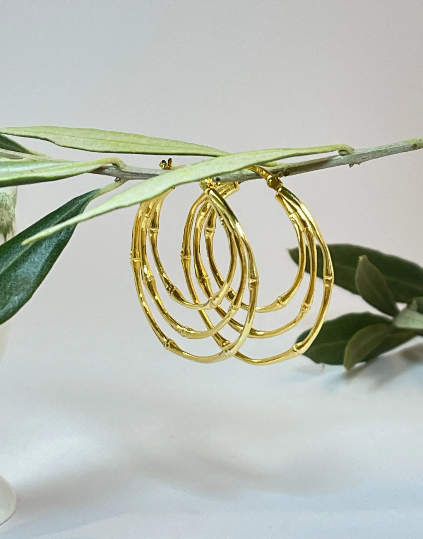 Gold Multi Ring Hoops with twig