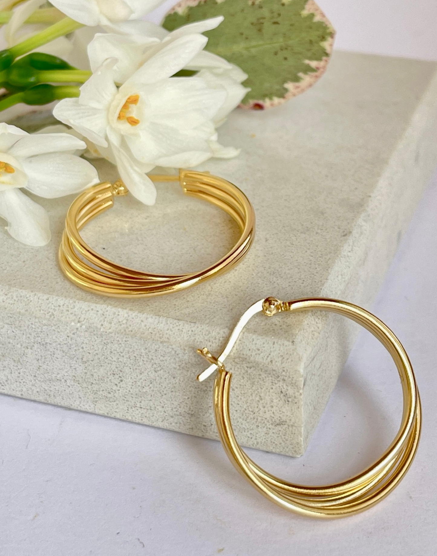 Triple Ring Hoop Earrings