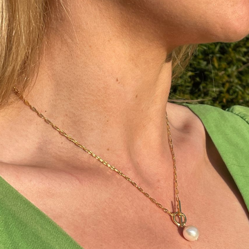 Heidi Pearl and gold necklace