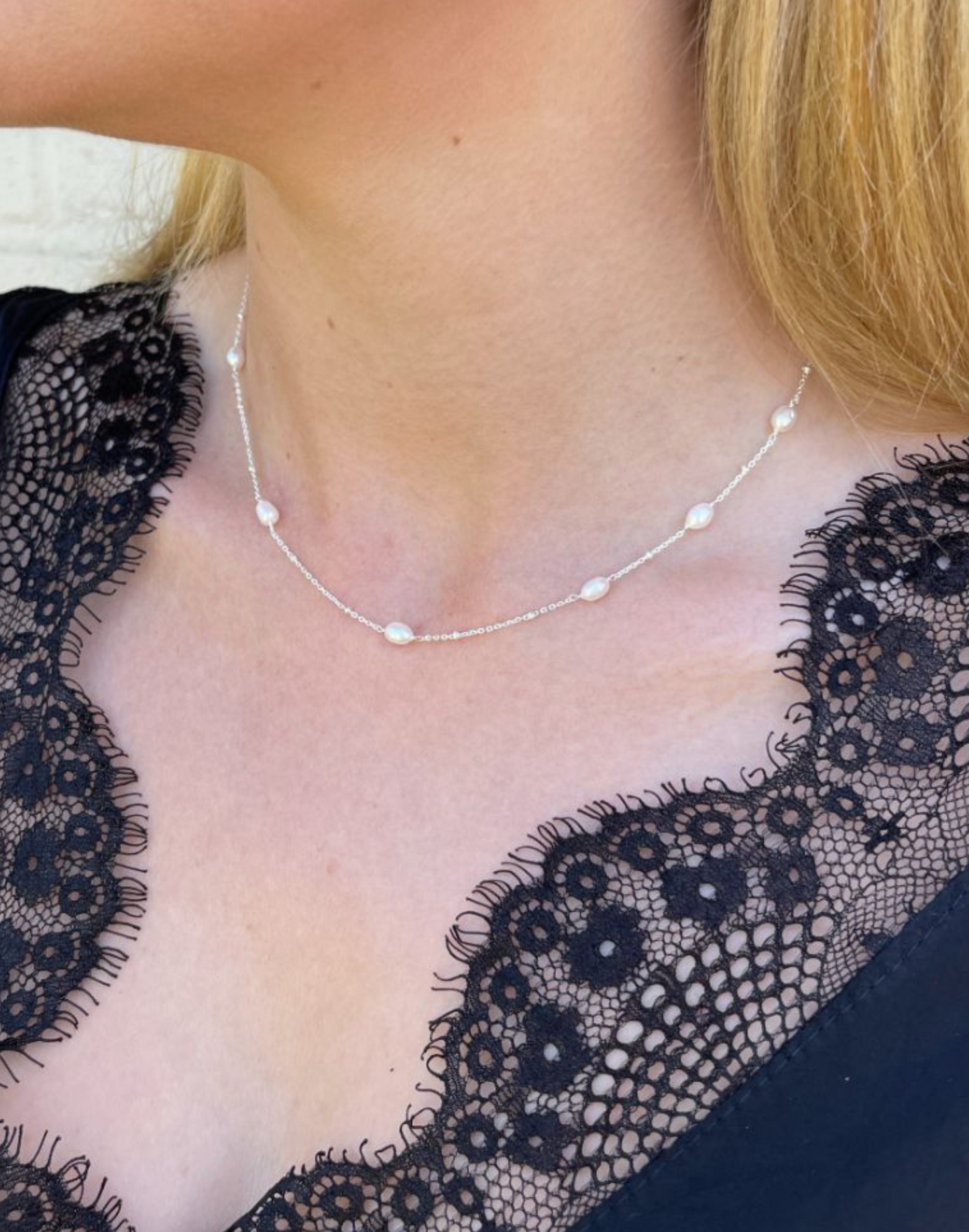 Helena Silver and pearl necklace