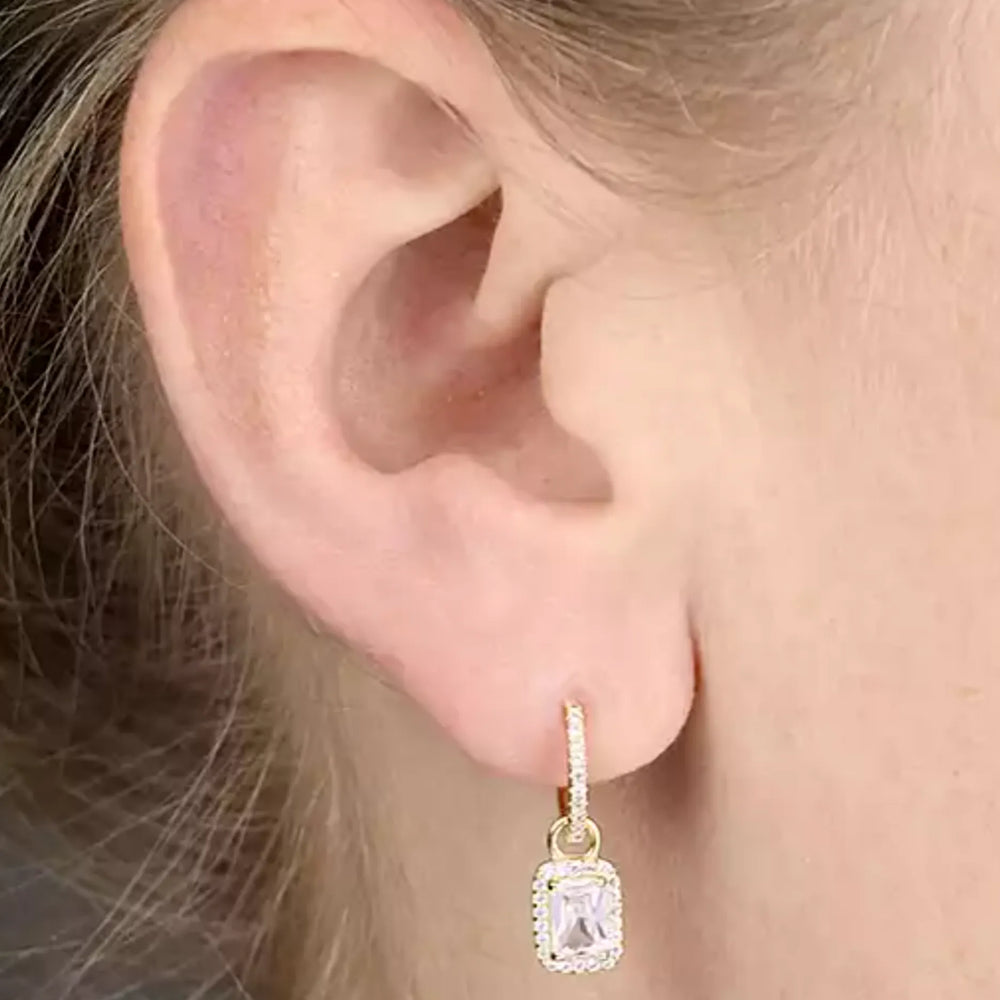 Ibiza Gold Earrings on model
