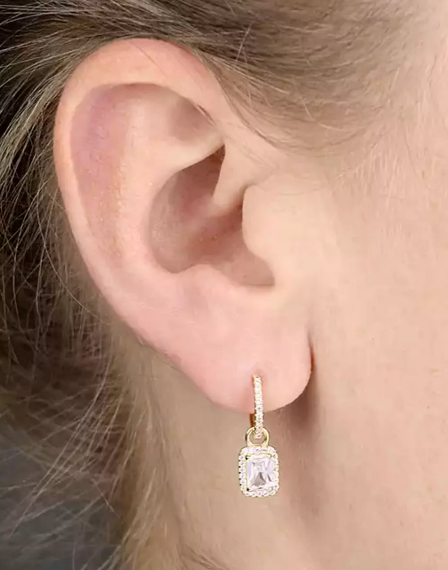 Ibiza Gold Earrings on model