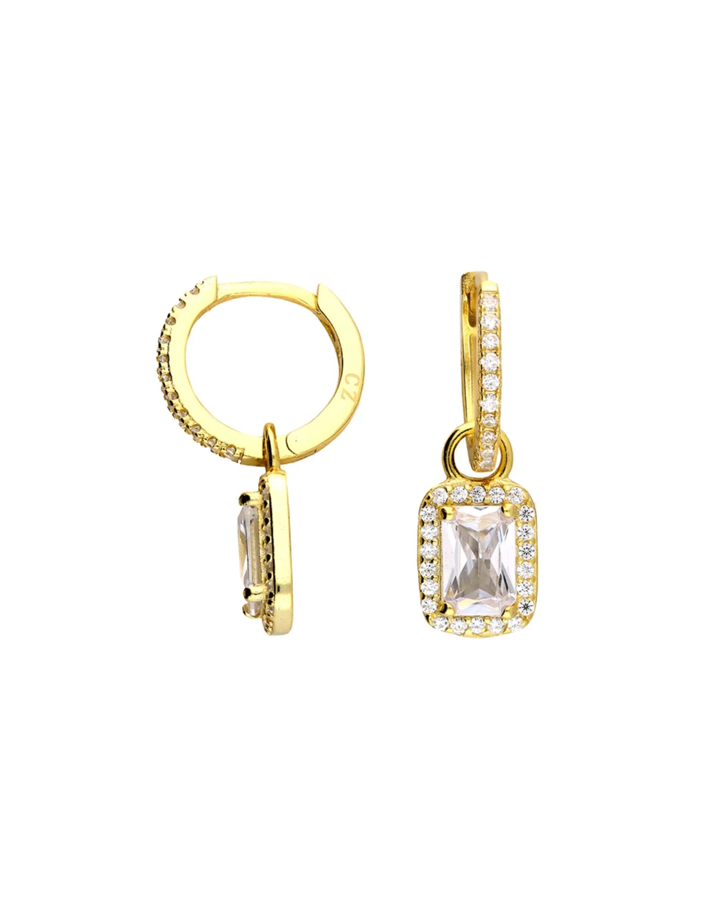 Ibiza Gold Earrings on white background