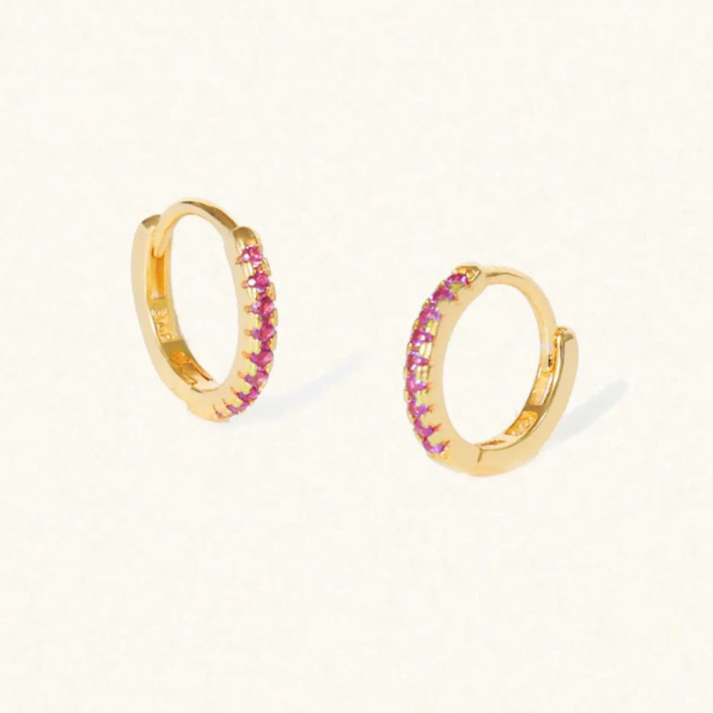 July Birthstone huggies