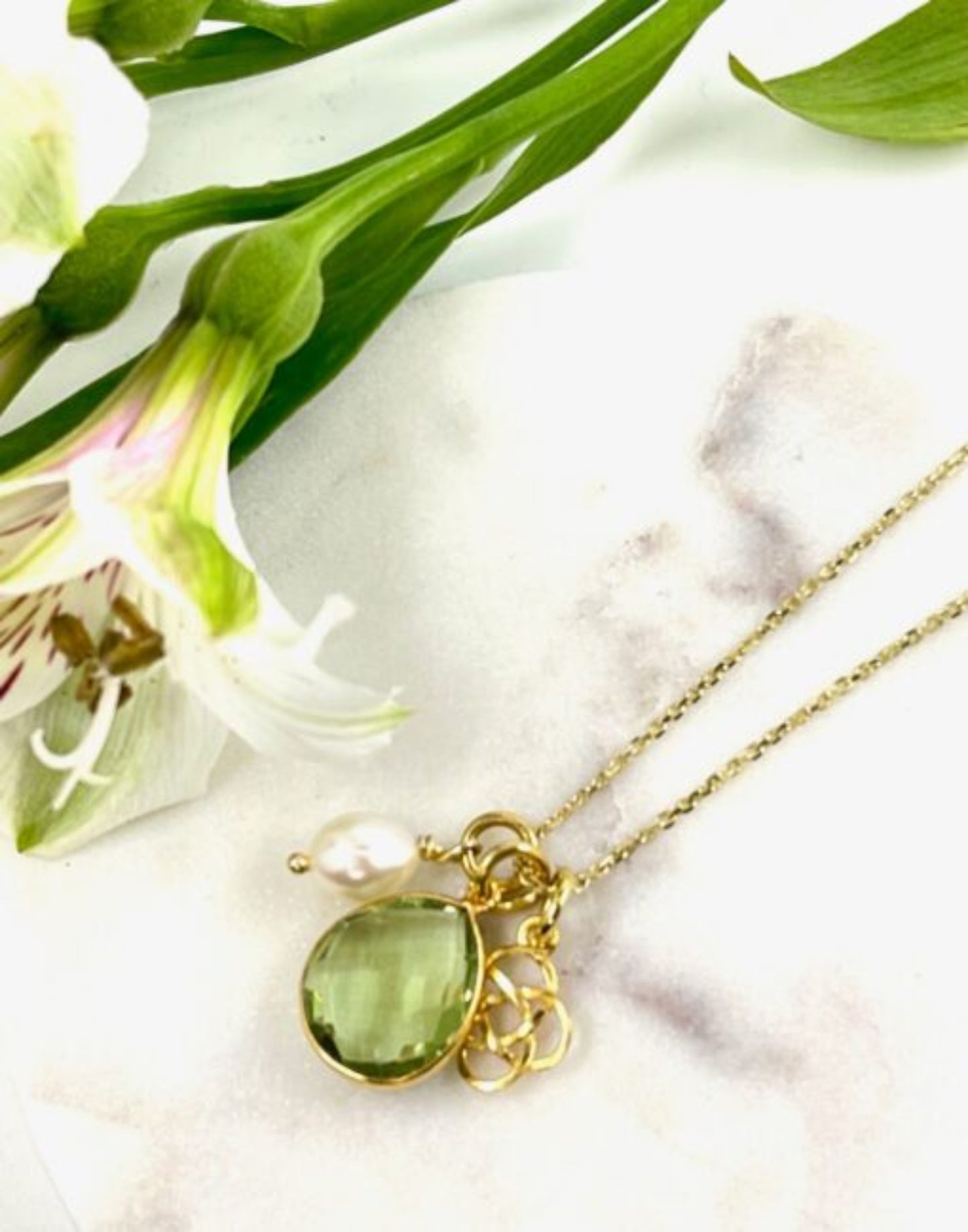 Kyla Green Necklace with interchangeable charms