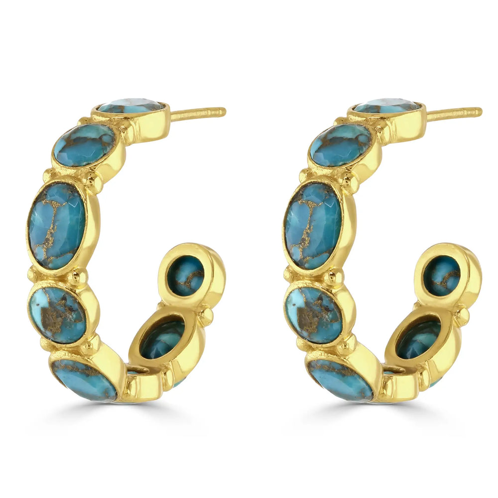 
                  
                    Mojave turquoise hoop earrings on white background
                  
                