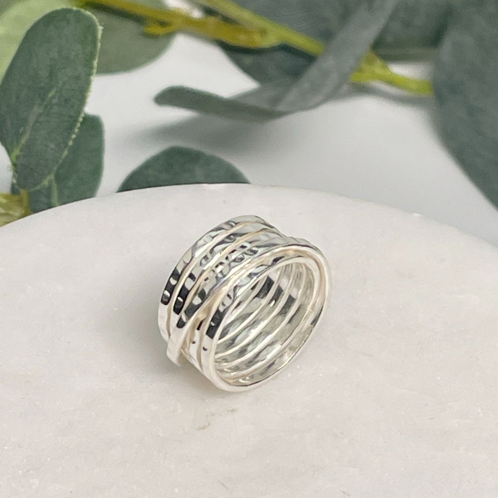 Multi Based Ring Multi Band Silver Ring | Flutterby Jewellery