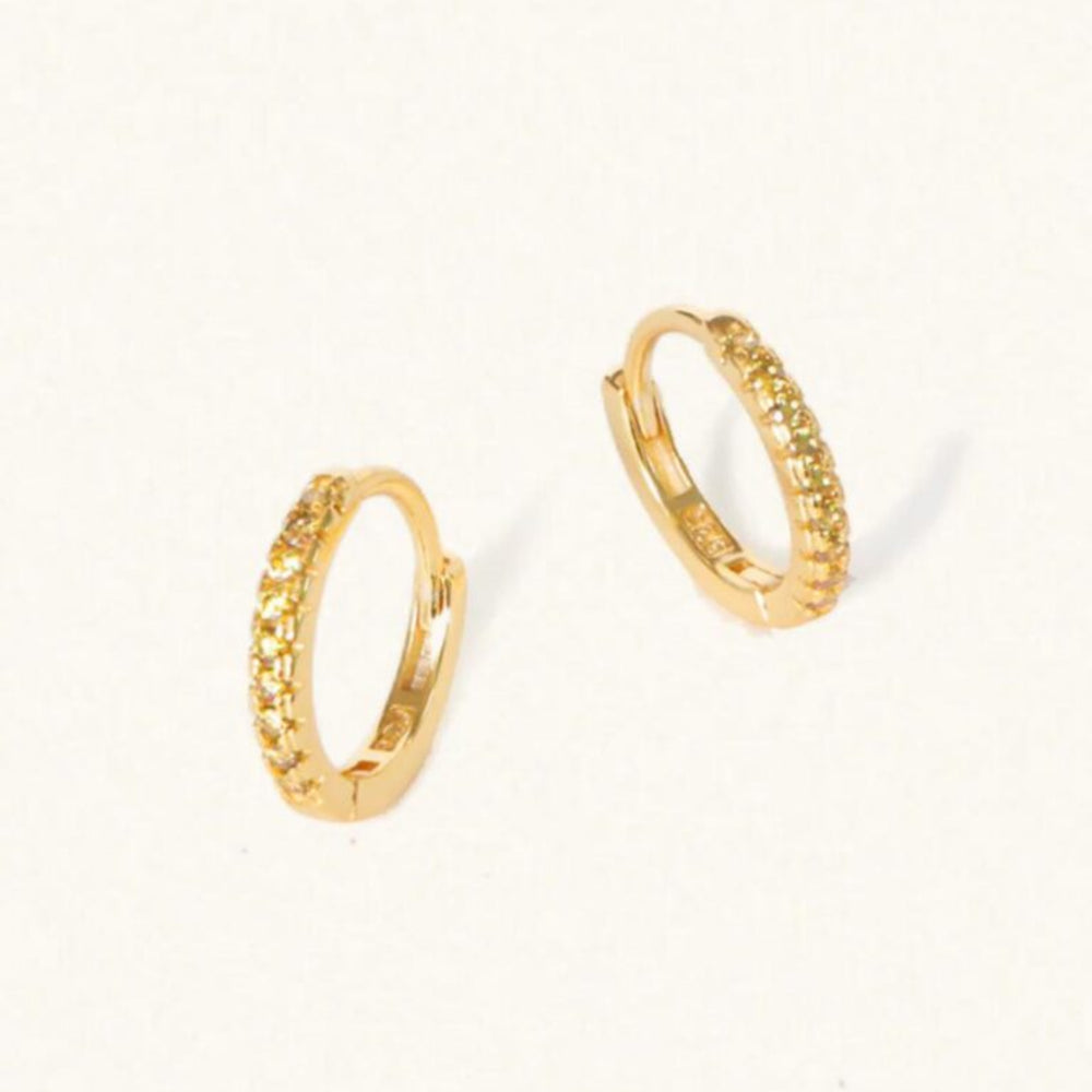 November birthstone huggies citrine