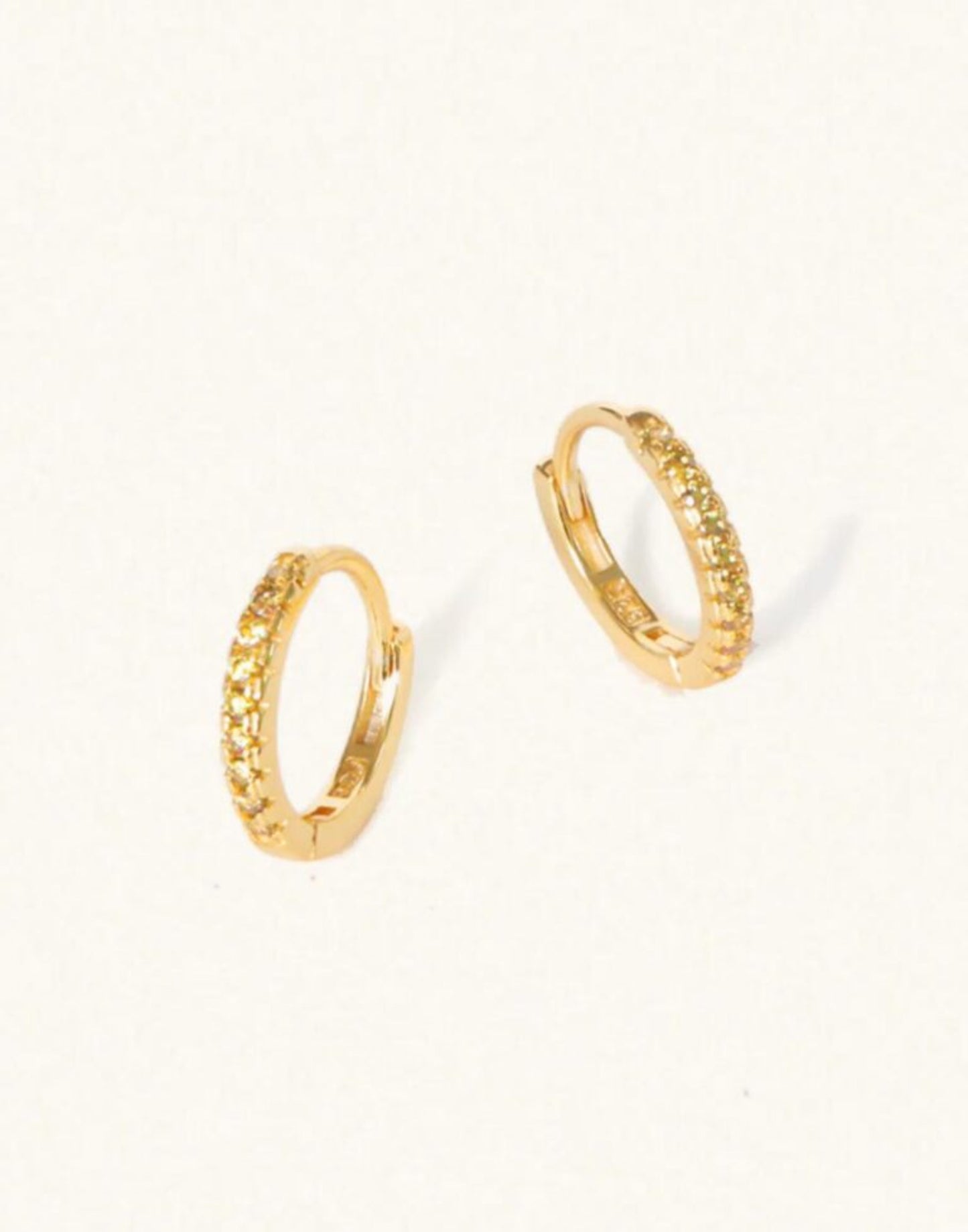 November birthstone huggies citrine