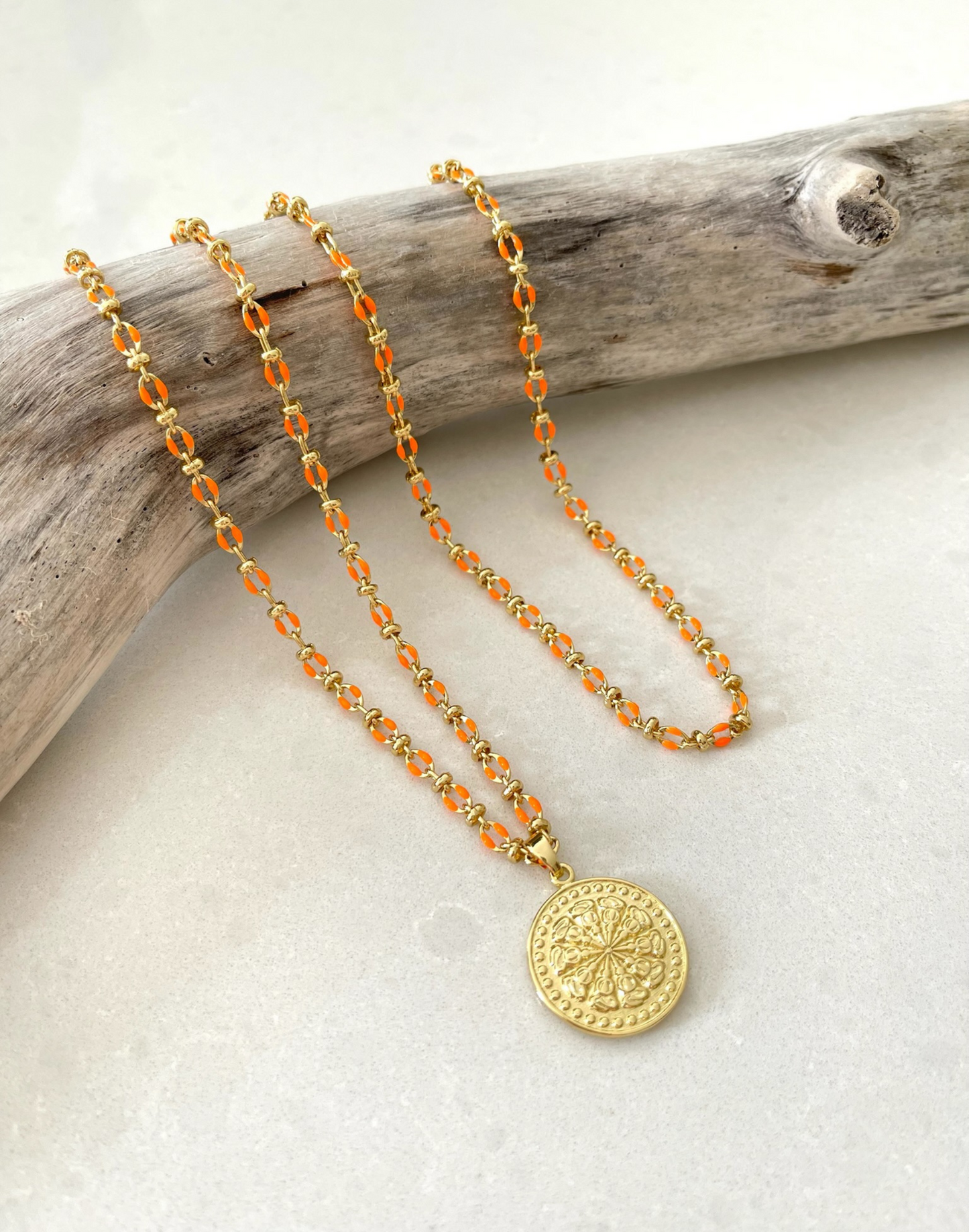 orange enamel necklaces