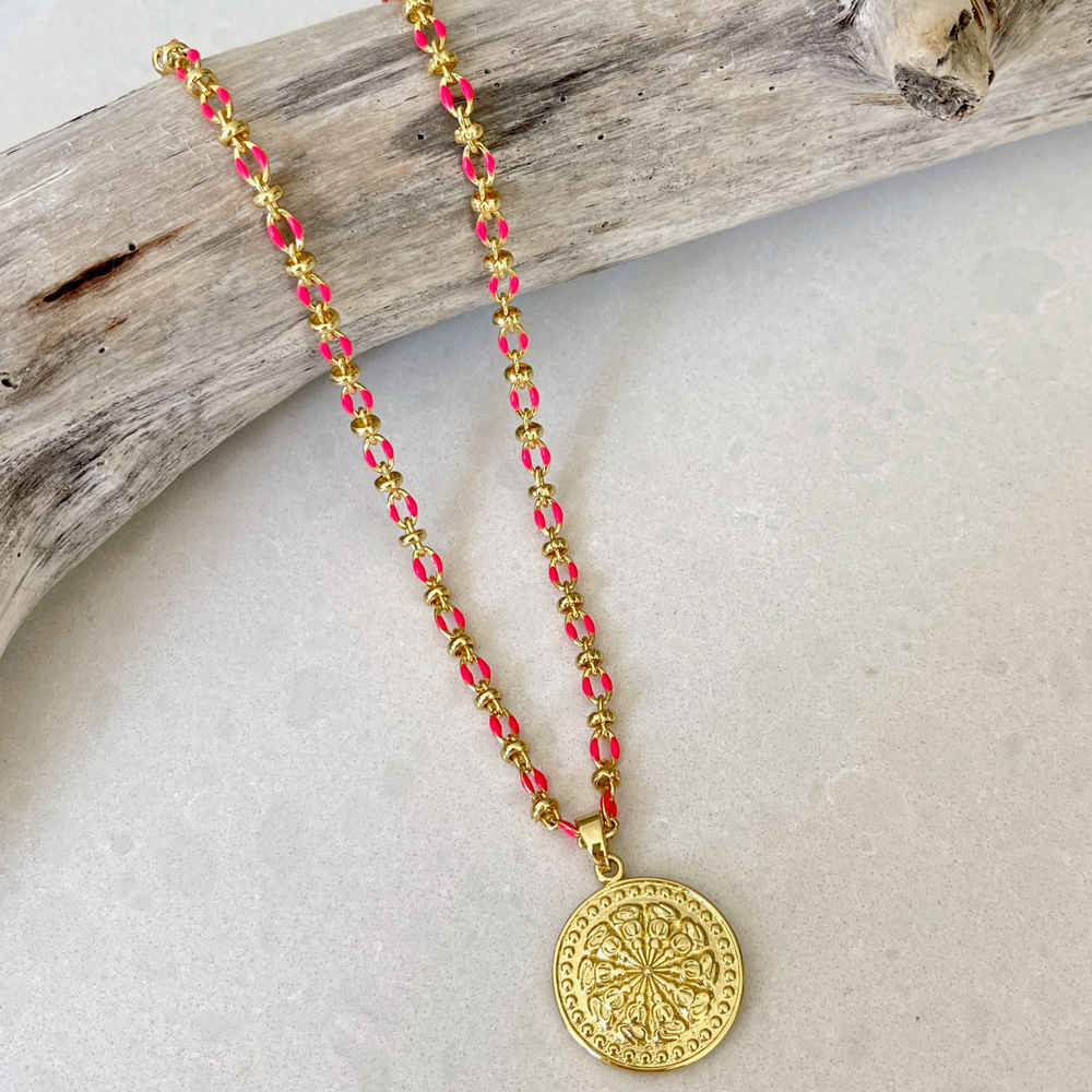 
                  
                    pink enamel necklace
                  
                