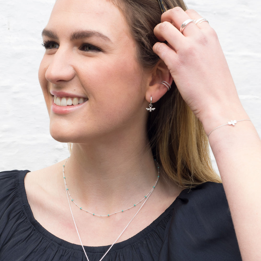 
                  
                    Silver T bar necklace layered
                  
                
