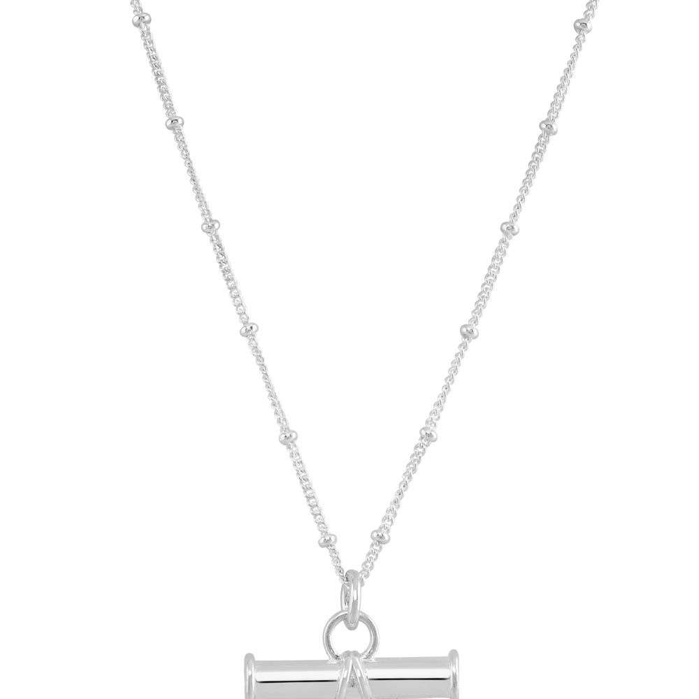 Silver T bar pendant