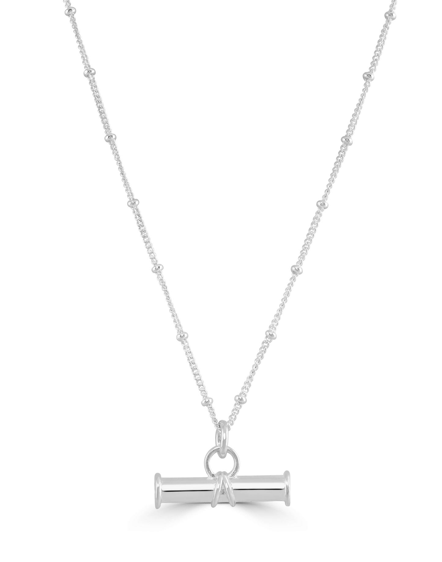 Silver T bar pendant