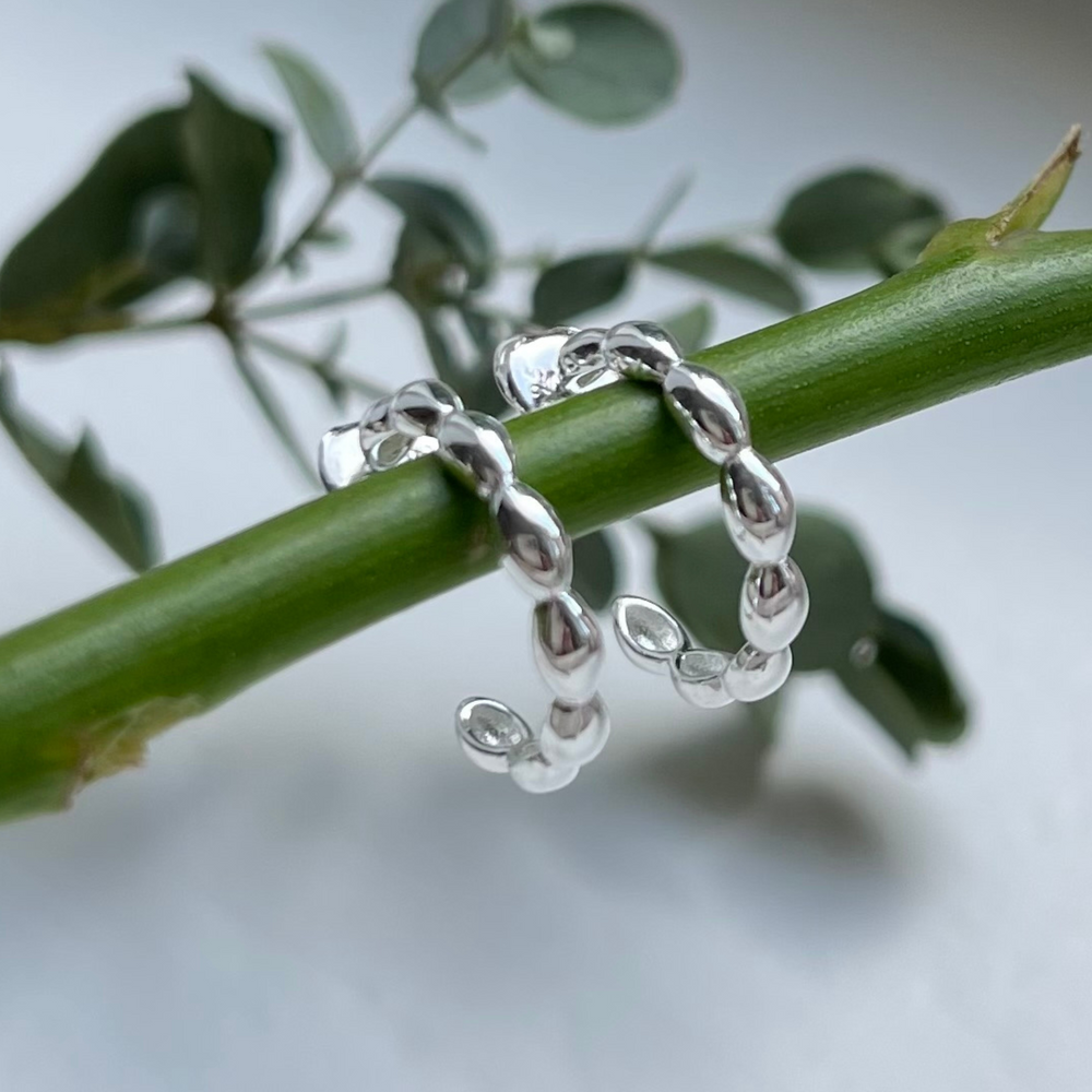 silver seed hoops