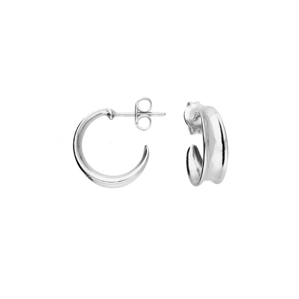 silver tapered hoops