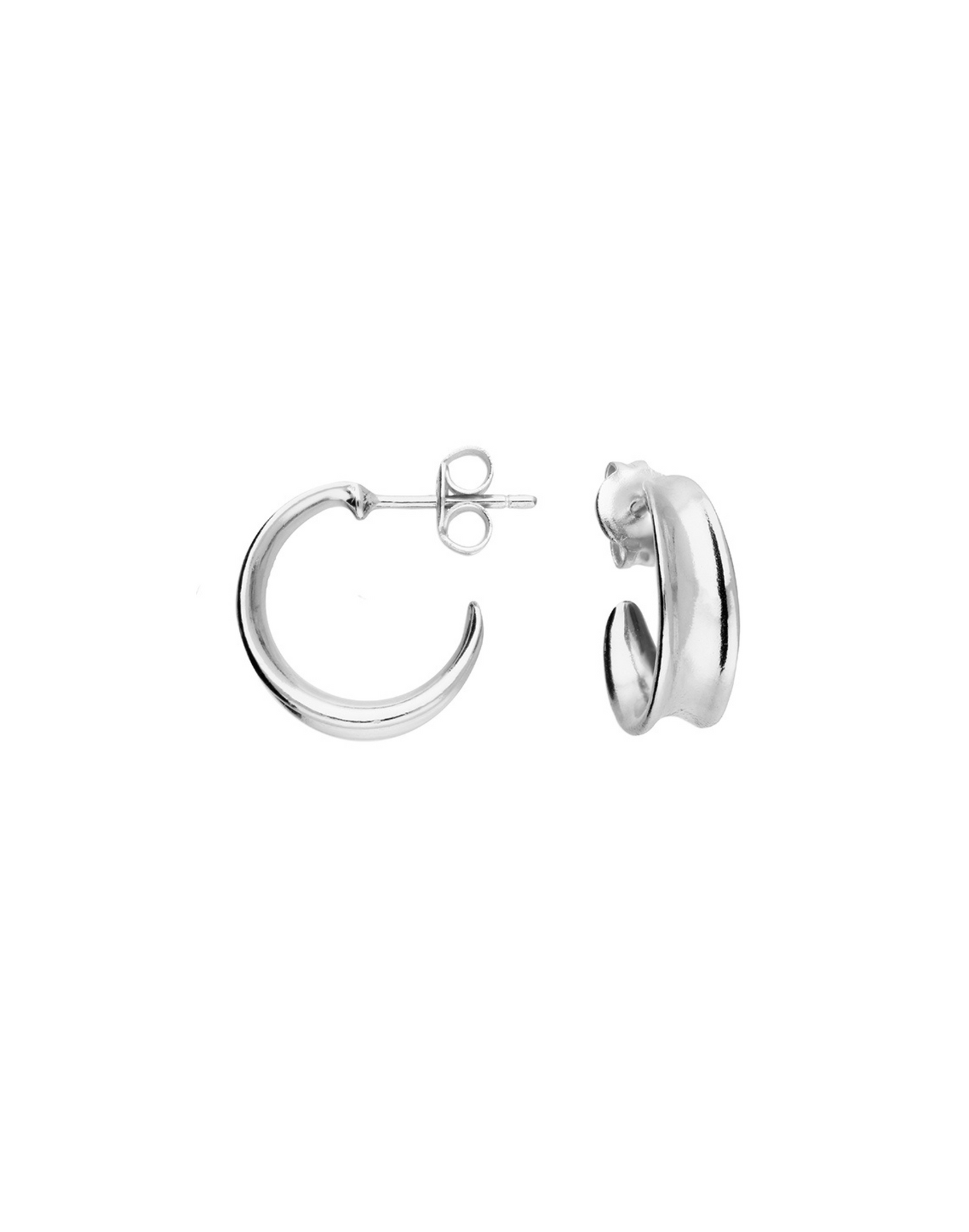 silver tapered hoops