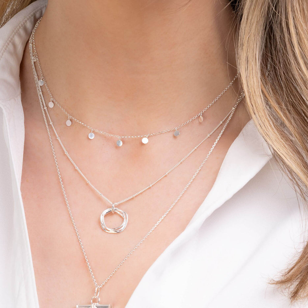 silver necklace layering set