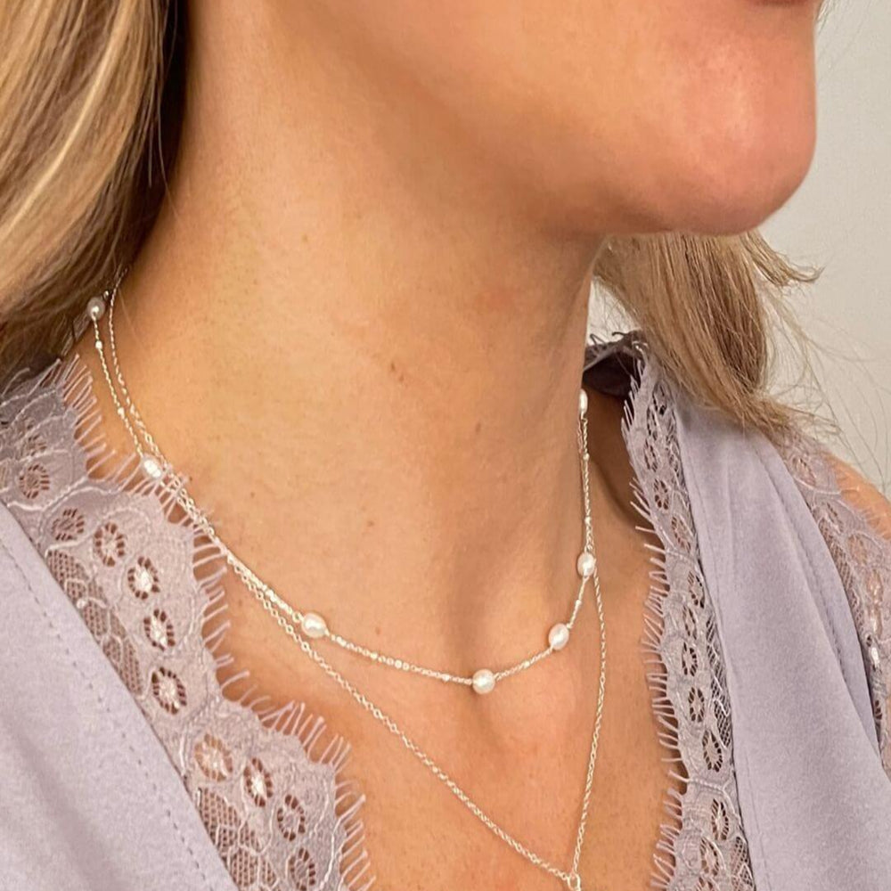 silver and pearl layering set
