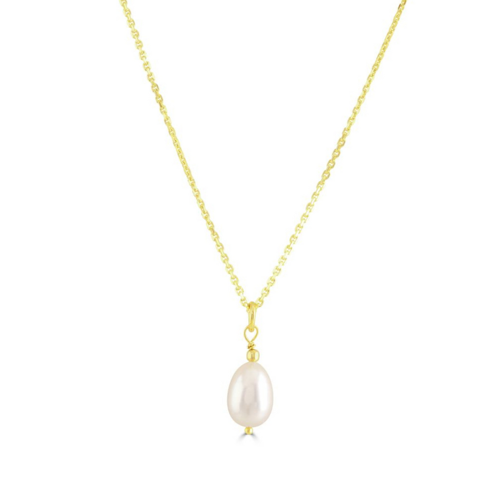 Single Pearl Necklace - gold