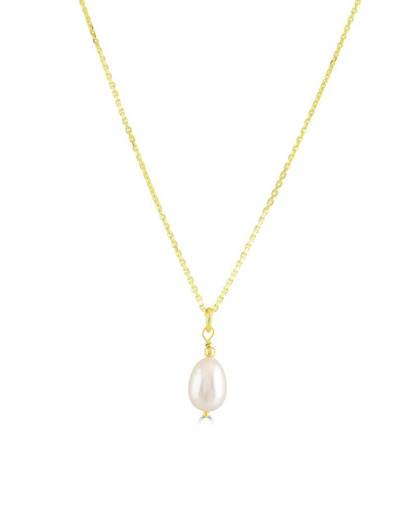 Single Pearl Necklace - gold
