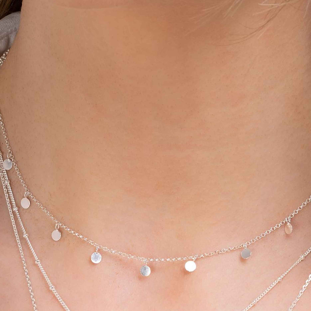 
                  
                    Close up Tilly Silver Disc Necklace
                  
                
