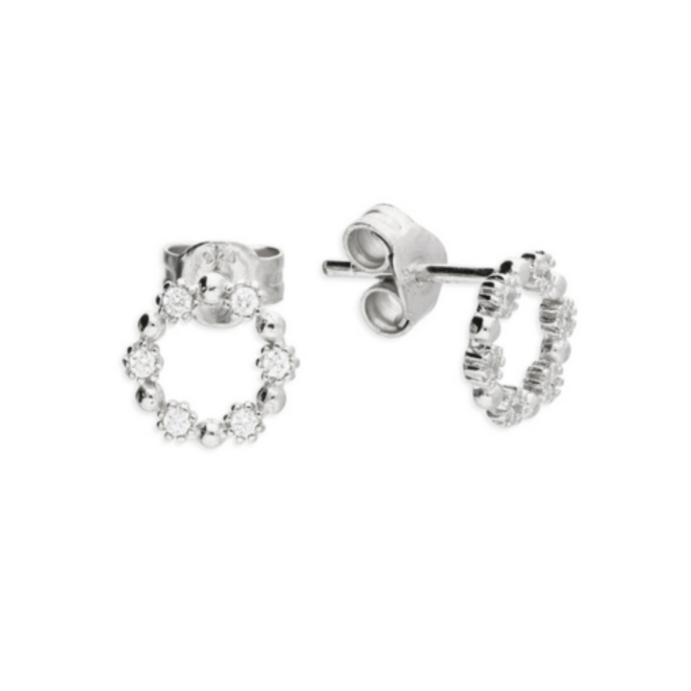 cubic zirconia circle stud earrings