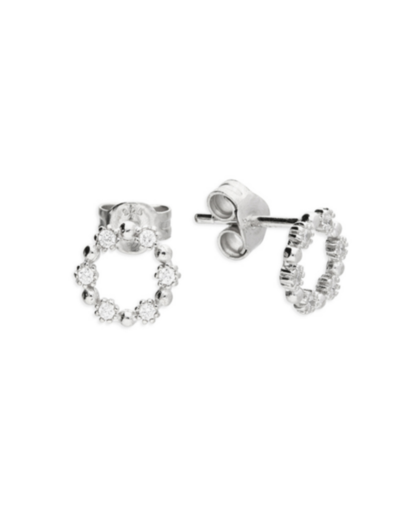cubic zirconia circle stud earrings
