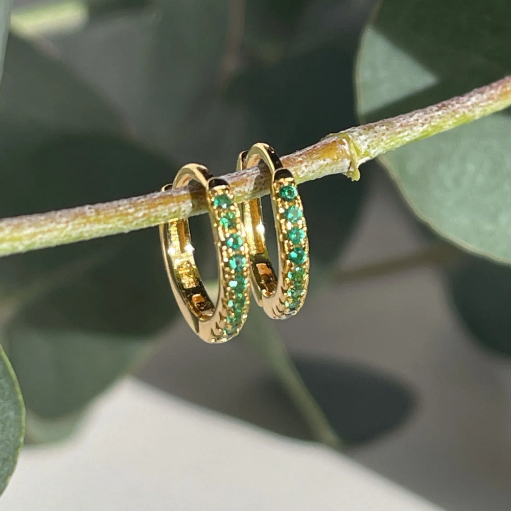 Emerald Quartz Huggies