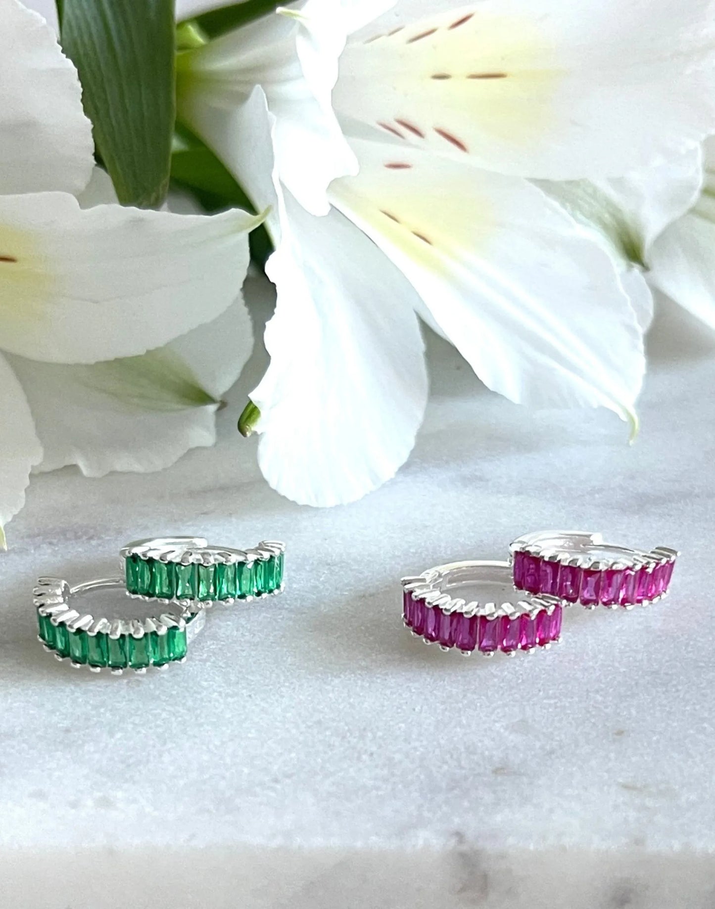 Green holiday huggies and hot pink holiday huggies