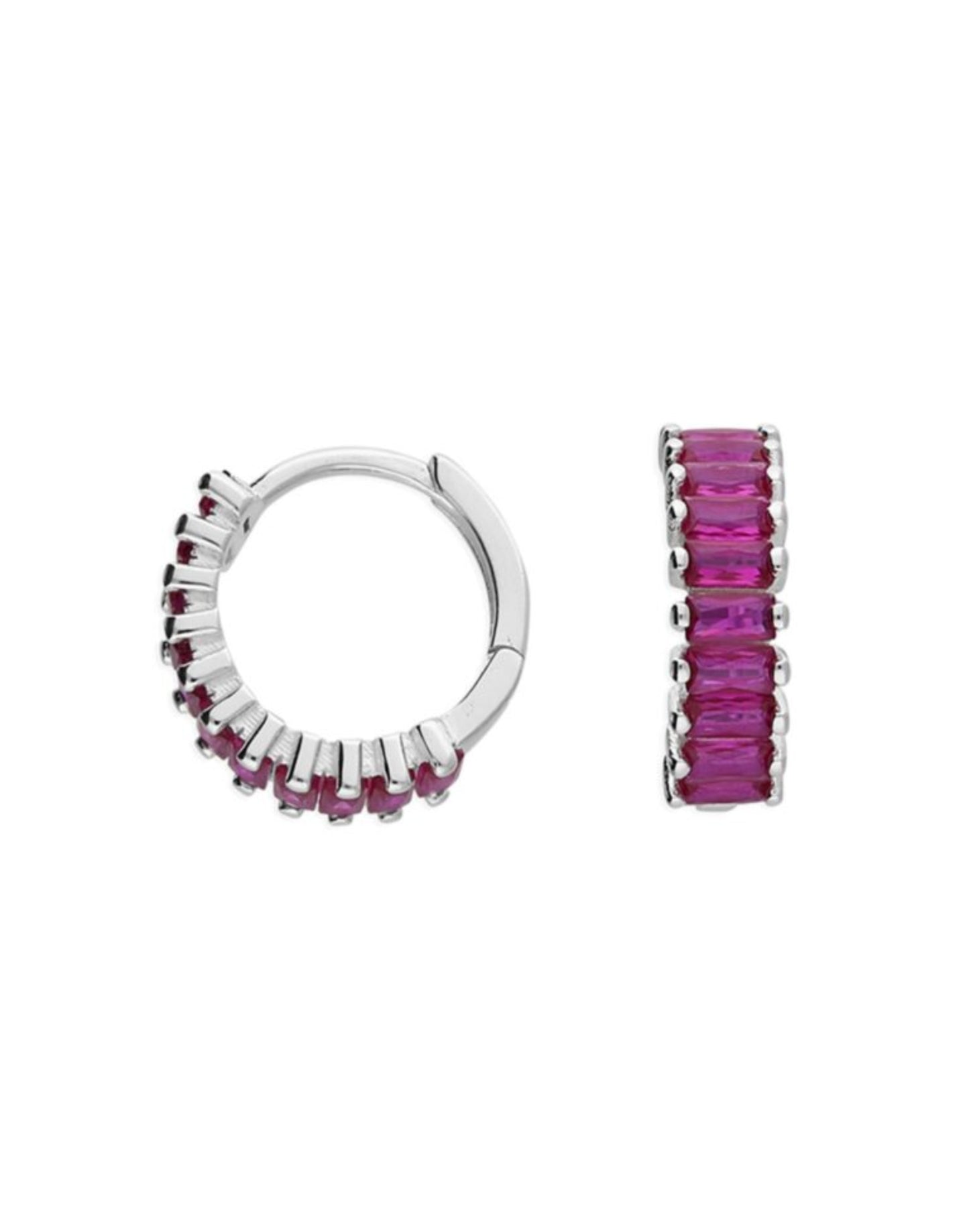 silver and hot pink holiday huggies