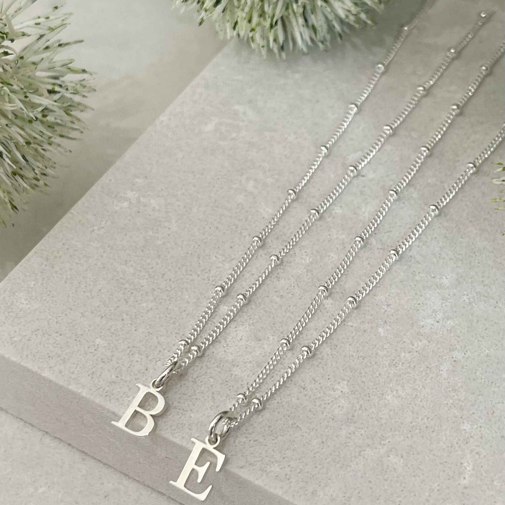 silver initial necklaces