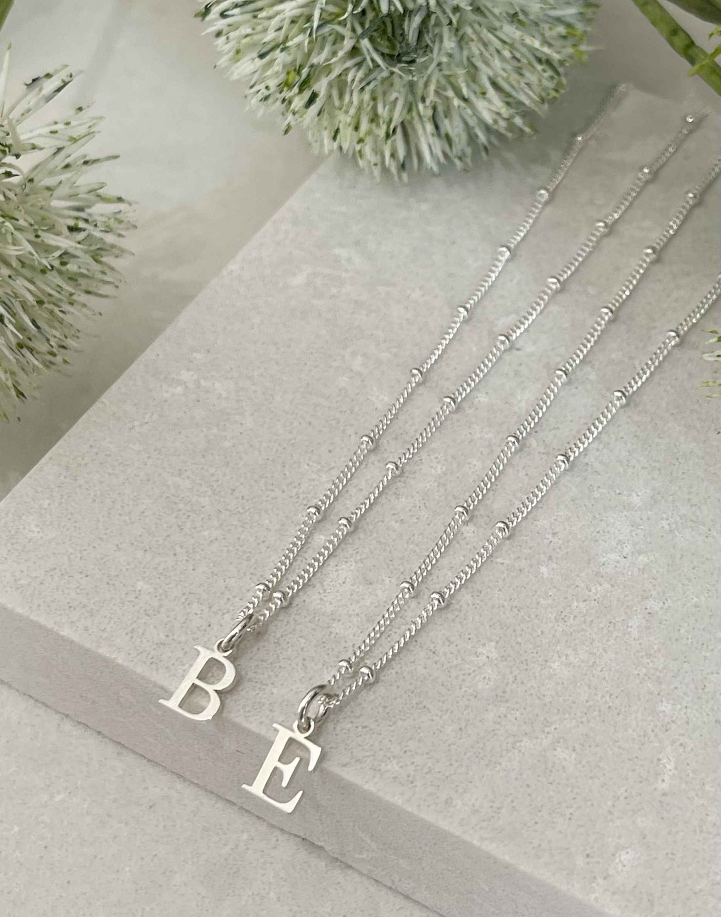 silver initial necklaces