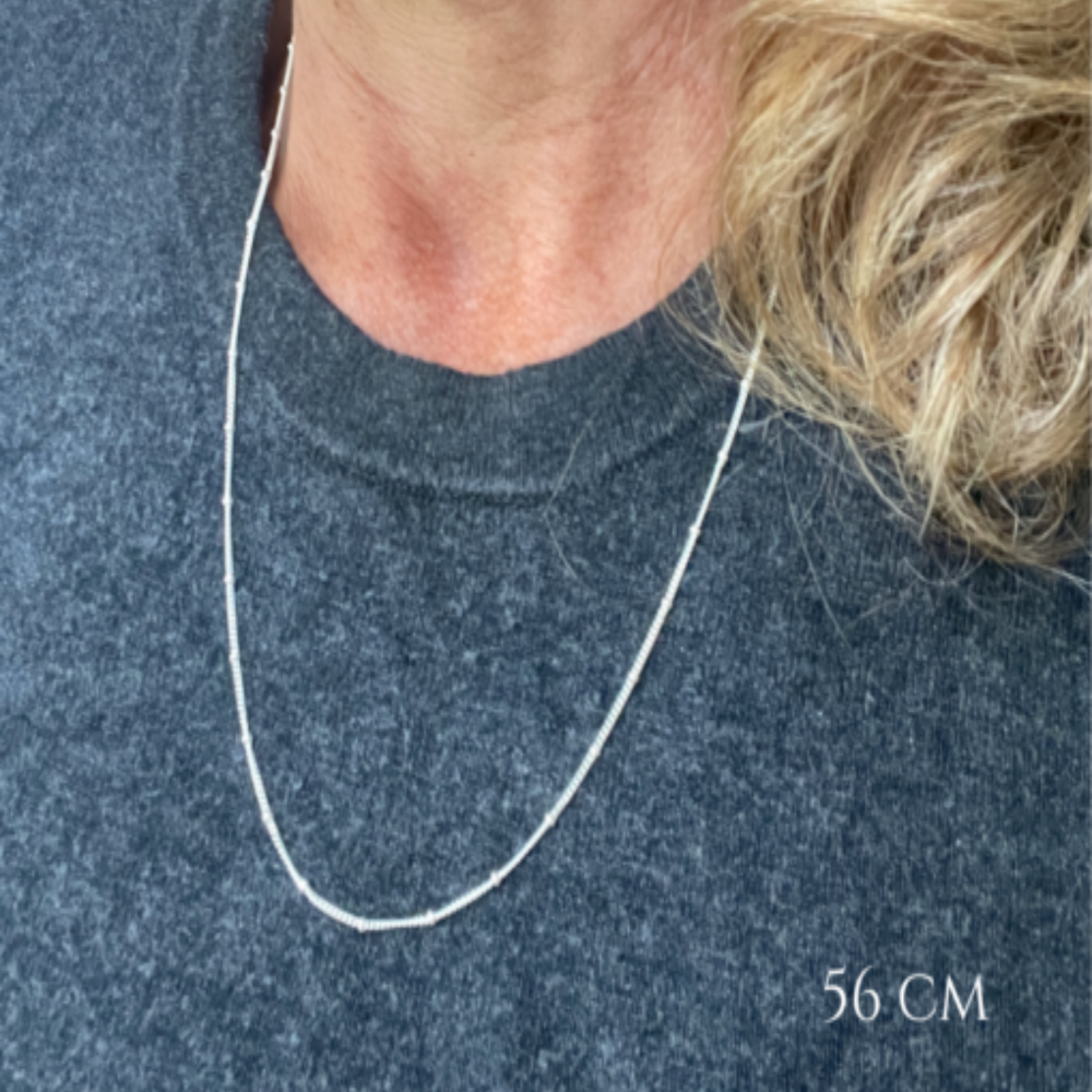 56cm silver satellite chain