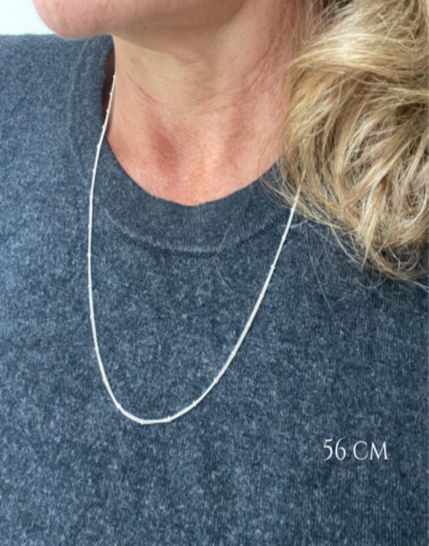 56cm silver satellite chain