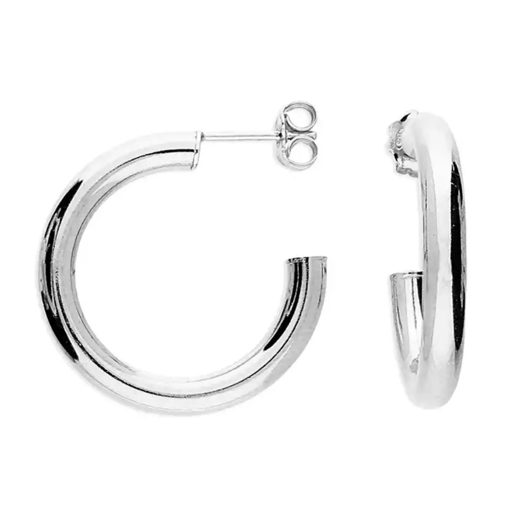 Silver polished hoops