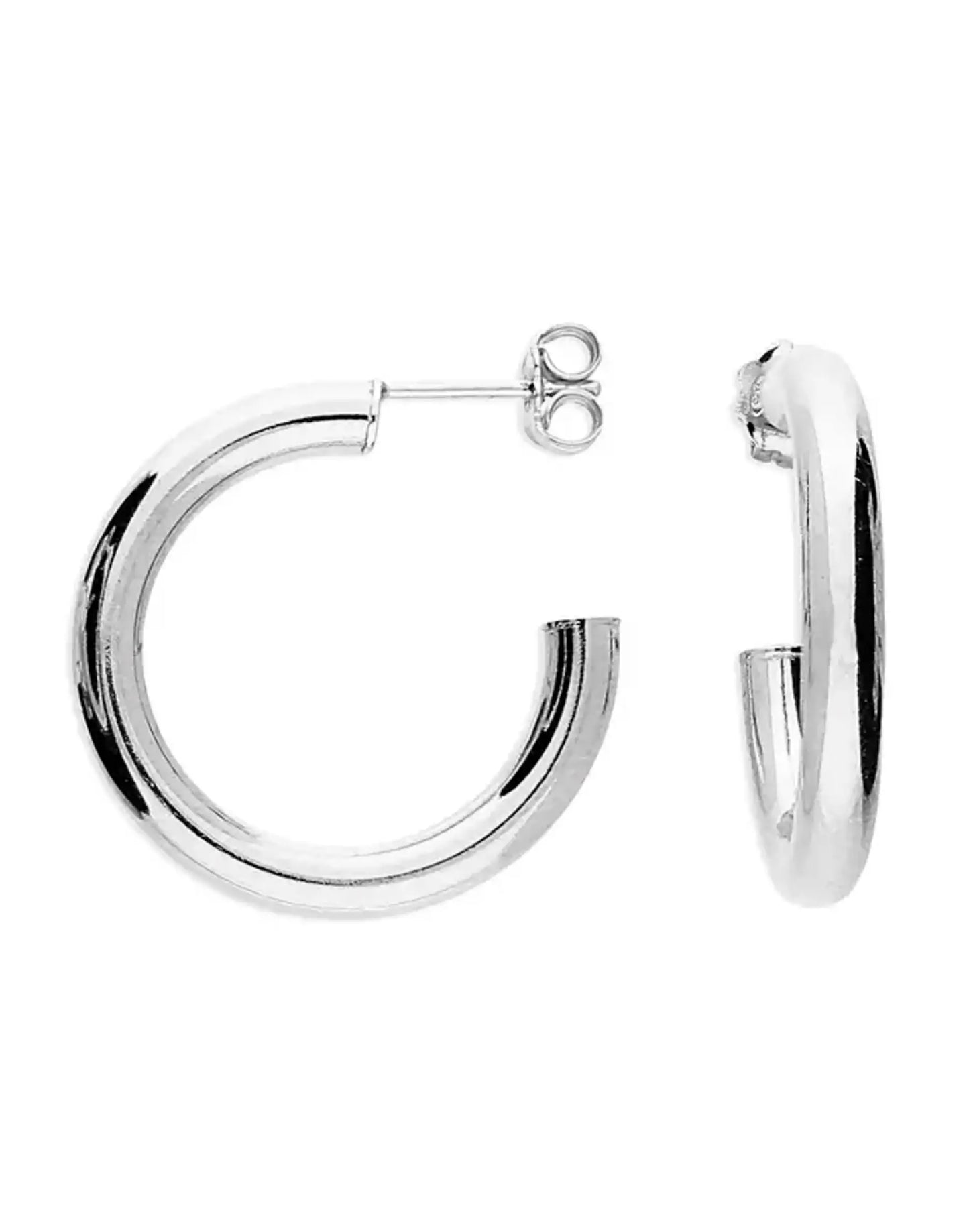 Silver polished hoops