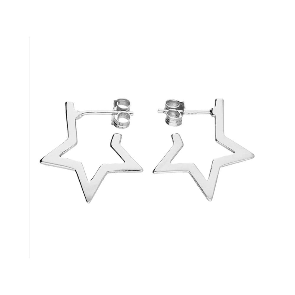 Silver Star Hoop earrings