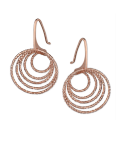 3D Rose Gold Circle Earrings
